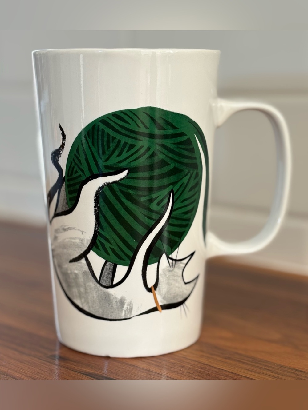Starbucks Mug 2015 Kitty Cat Green Ball of Yarn Design 16 oz Tall Coffee Cup